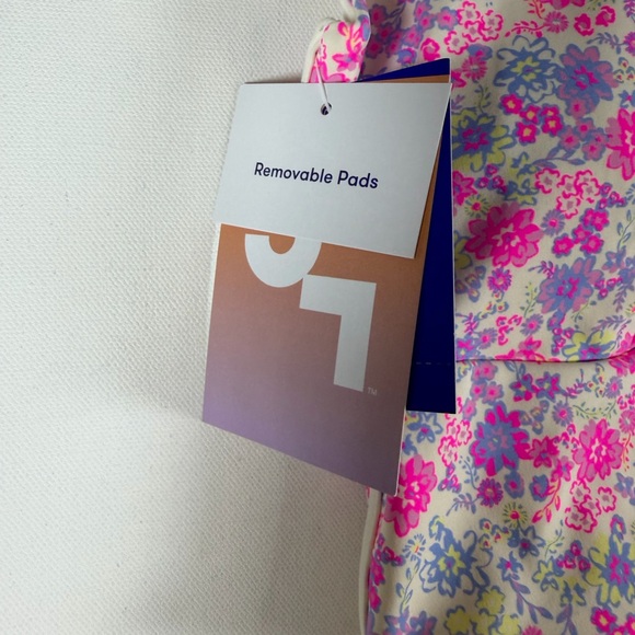 JoyLab Women's Floral Print Piped Longline Sports Bra, Pink - All Sizes - Picture 8 of 15